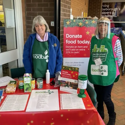 Crowborough Rotary and Food Bank volunteers raising awareness