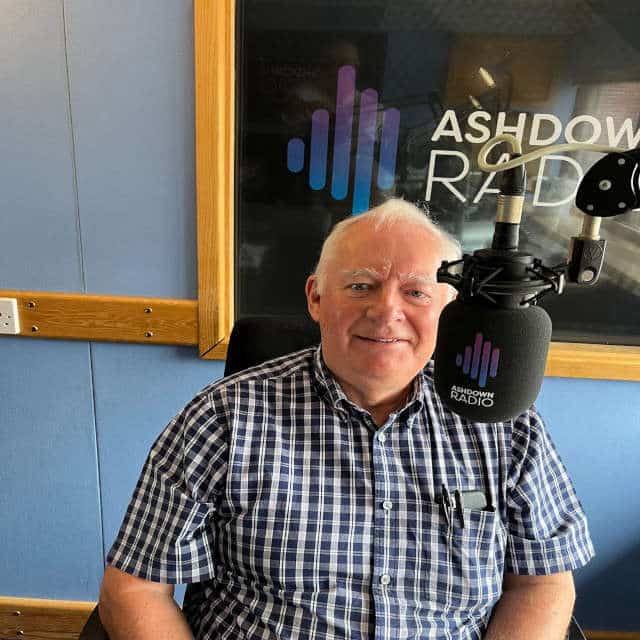 Graham Bucksey in the Ashdown FM radio studio